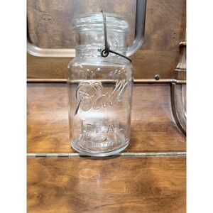 Vintage Ball Ideal Mason Jar Fruit Canning Glass Star Lid & Bail 1900 USA D2